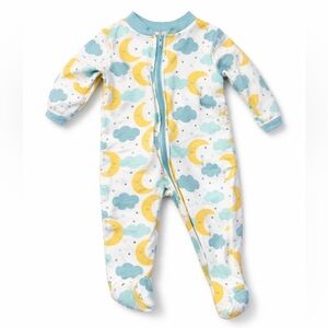 Sleeper Footed One-Piece in Yellow and Light Blue - Baby Pajamas